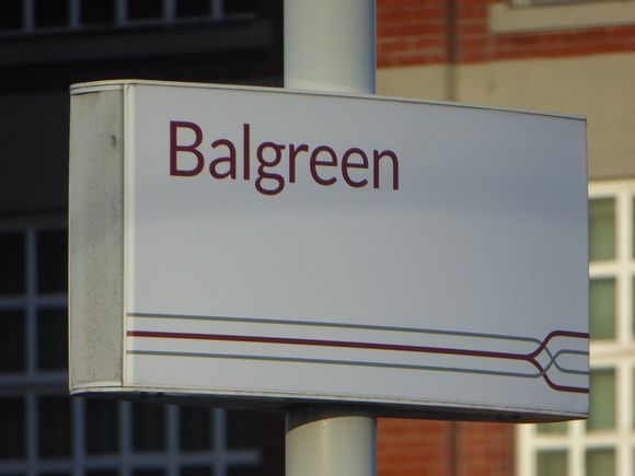 Balgreen tram stop sign