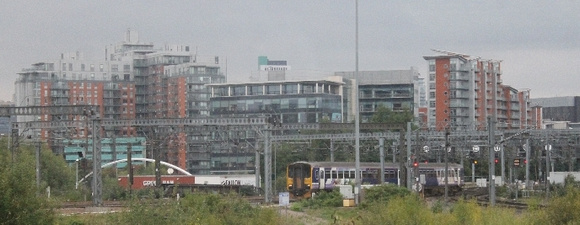 An unidentified Class 150 approaching Engine Shed Junction, Leeds