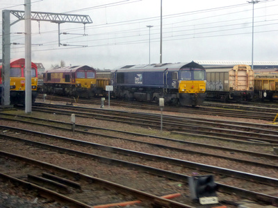 66092, 66047 and 66430 at Mossend