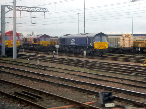 66092, 66047 and 66430 at Mossend