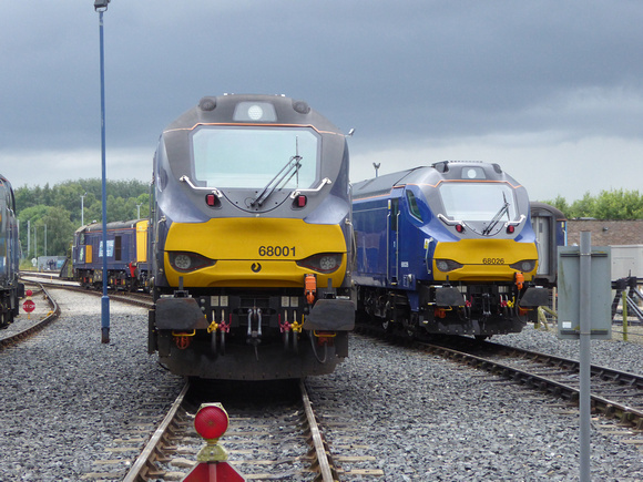 68001 and 68026 at Carlisle Kingmoor
