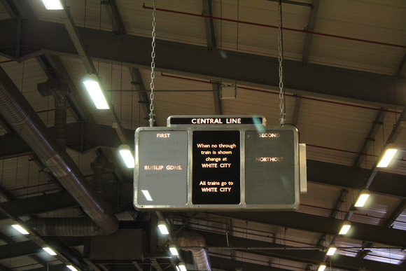 Central Line destination board