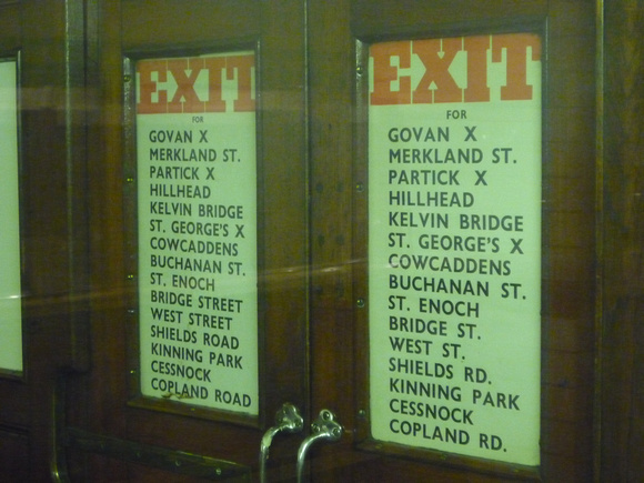 exit signs on Subway Car 1