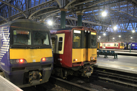 320318, 314205 and 314216 at Glasgow Central