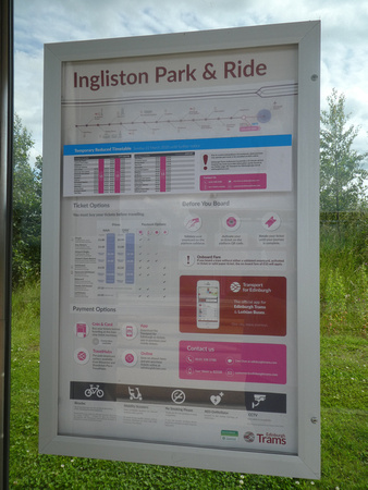 timetable poster at Ingliston Park and Ride