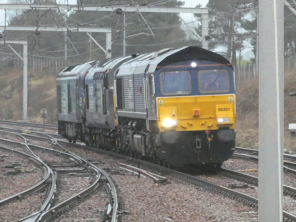 66301+37259 and 68017 at Carstairs