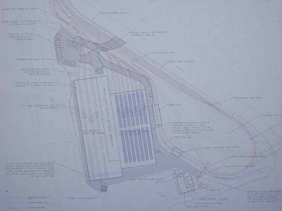 The new tram depot under construction at Starr Gate