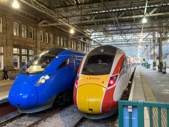 803005 and 801215 at Edinburgh Waverley