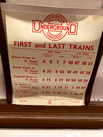 1940's Underground Timetable